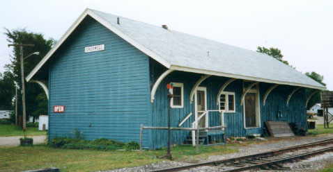 Wooden depot at Croswell, MI